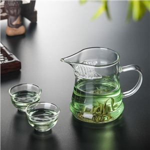 月牙公道杯尖嘴绿茶泡茶杯(高硼硅玻璃)